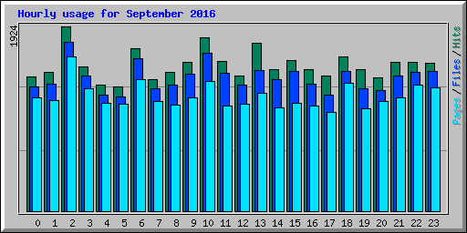 Hourly usage for September 2016